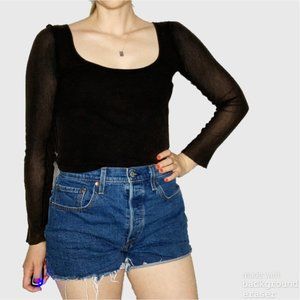 We The Free Long Sleeve Top Size Small Black